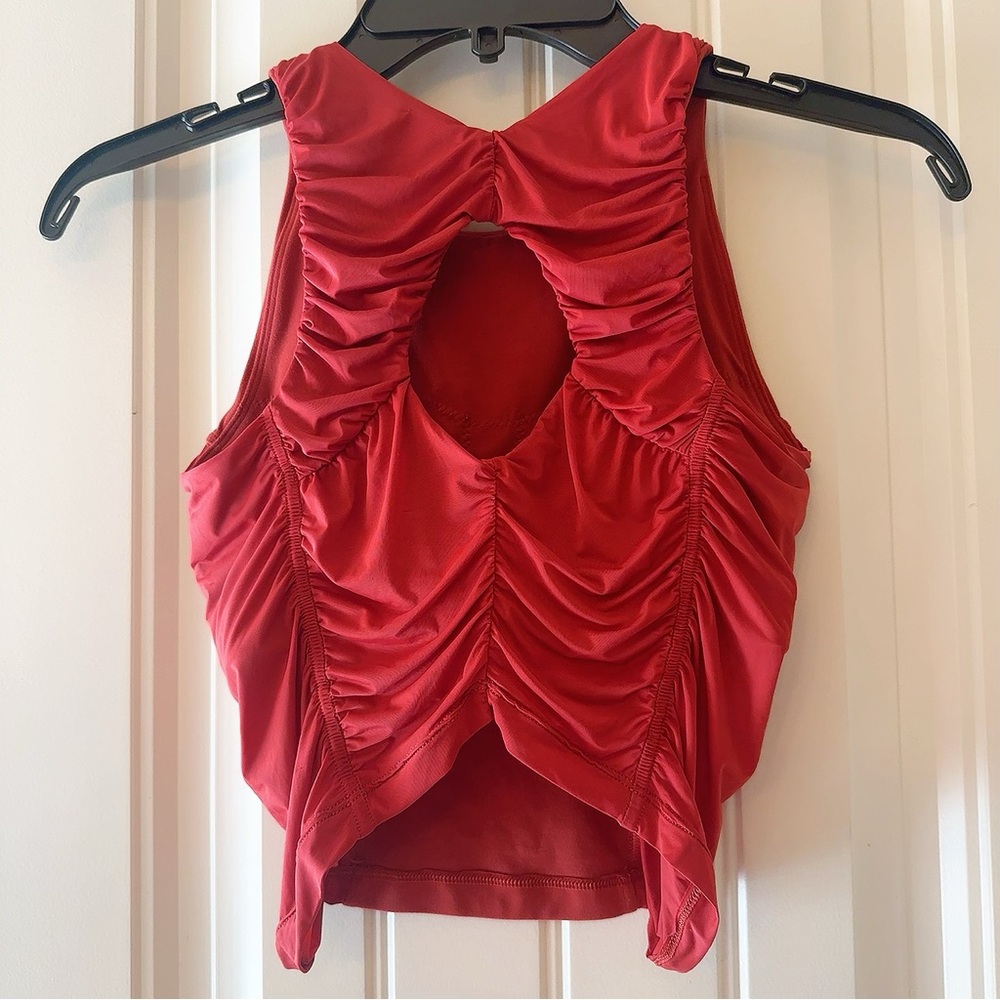 Lululemon Elegant Red Ruched Women's Top 2